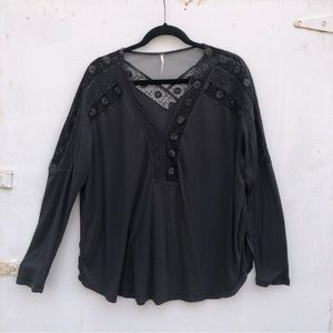 Witchy lace black oversized shirt